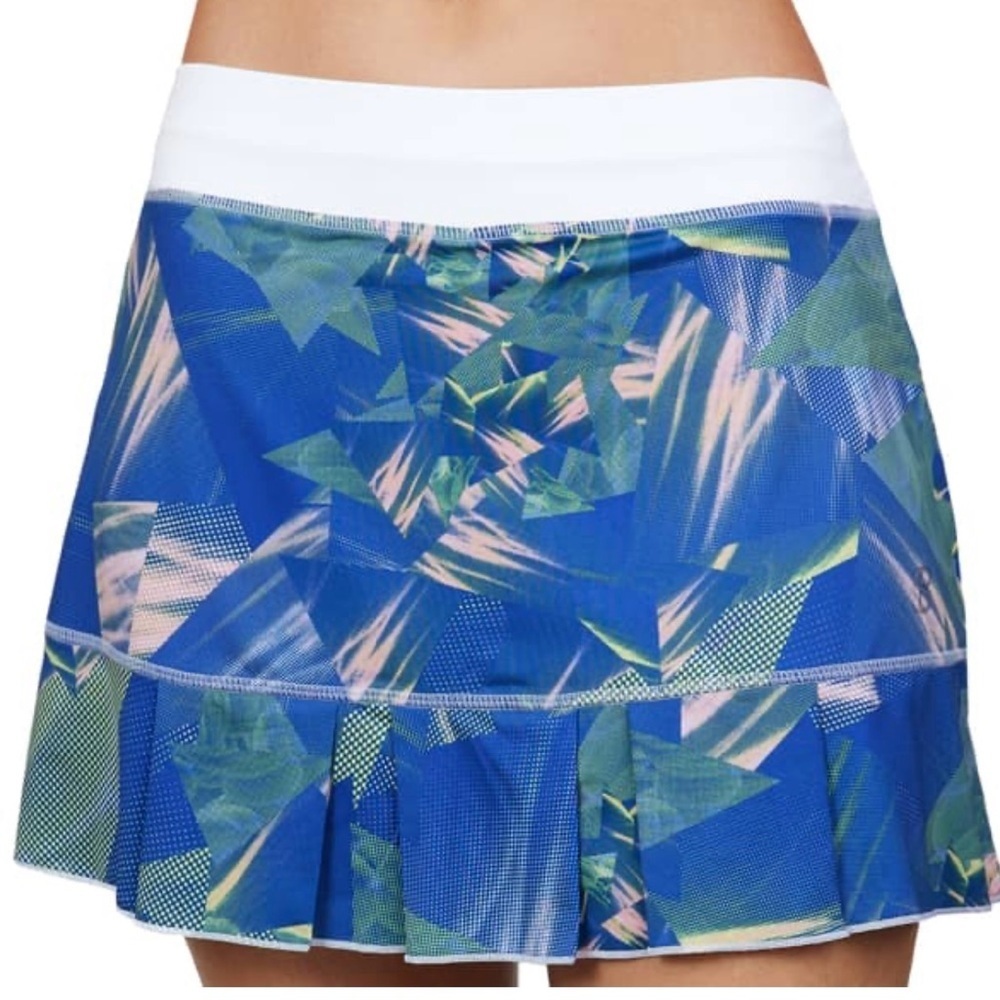 Women’s Sofibella Blue & Pink Floral Polyester & Spandex Tennis Skort Size L